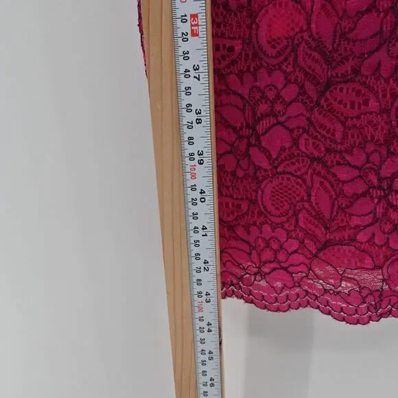 MONIQUE LHUILLIER Dress Sz 6 Pink Lace Sheath Floral Overlay Scalloped Cocktail - Picture 11 of 13